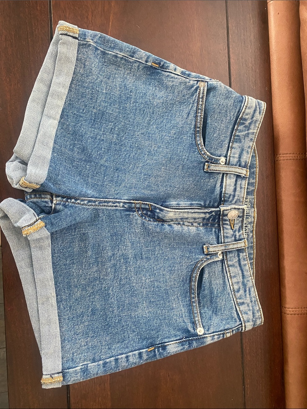 William Rast Light Blue Rolled-Hem Denim Shorts